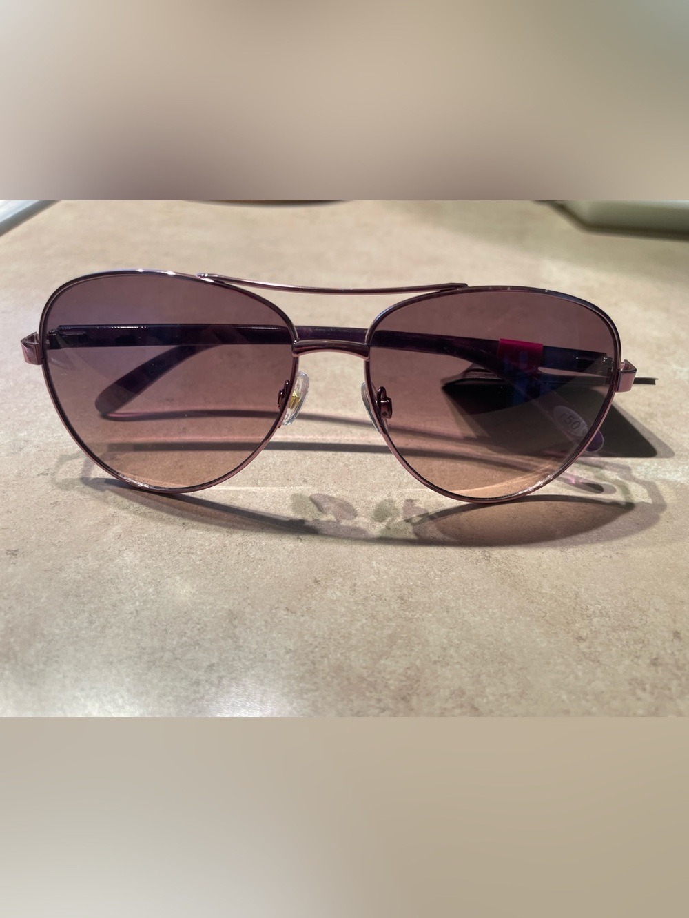 Womens Aviator Sunglasses in Rose-Brown Frame and Lens